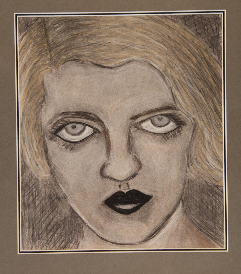 Her Eyes, 2014. Pastel & Charcoal, 10” x 12.5”.